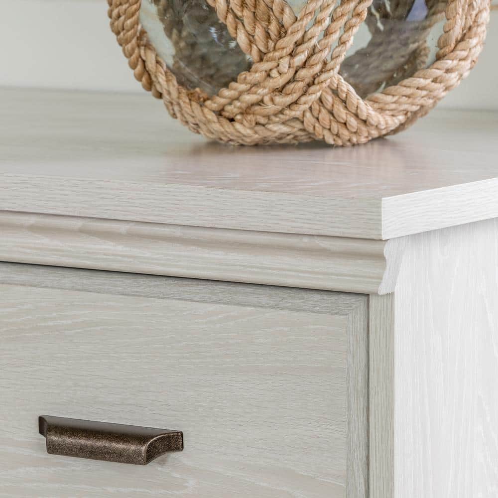 Winter Oak 2-Drawer Nightstand with Metal Handles