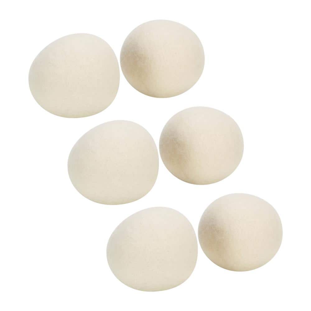 Eco-Friendly Wool Dryer Balls Set with Canvas Bag, 6 Pack