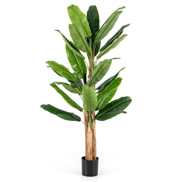 6.5 ft. Green Indoor Outdoor Decorative Artificial Banana Tree in Pot
