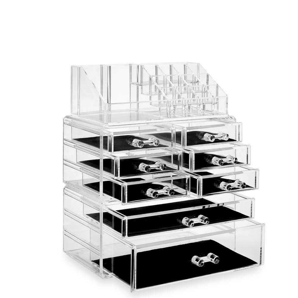 Clear Acrylic 16 Compartment Makeup and Jewelry Organizer