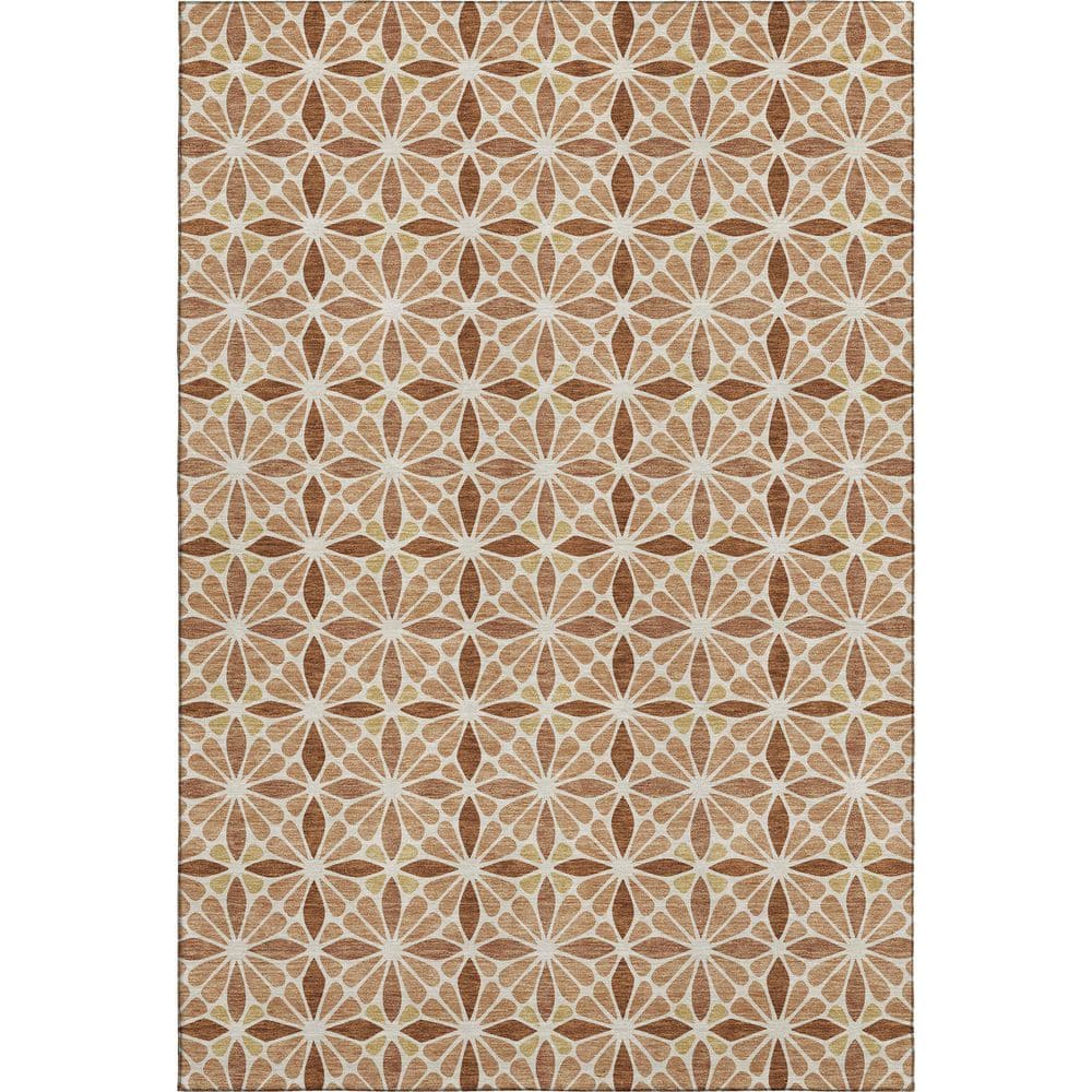 Mayfield Premium Machine Washable Abstract AMF2469 Copper 8 ft. x 10 ft. Area Rug price history on PriceWatchPro