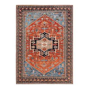 Serapi One-of-a-Kind Traditional Orange 6 ft. x 9 ft. Hand Knotted Tribal Area Rug