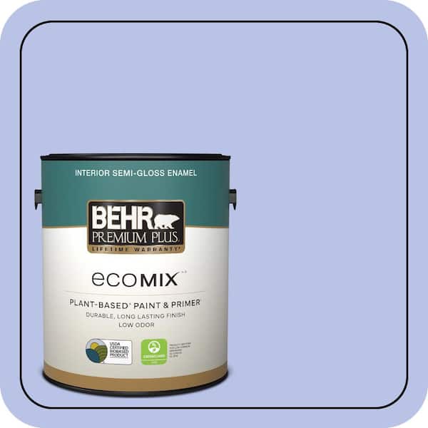 1 gal. #P540-3 Canterbury Bells Semi-Gloss Enamel EcoMix Plant-Based Interior Paint & Primer