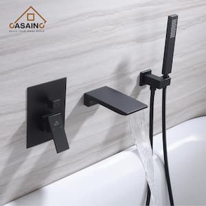 Single-Handle 1-Spray Tub and Shower Faucet in Matte Black, Valve Included