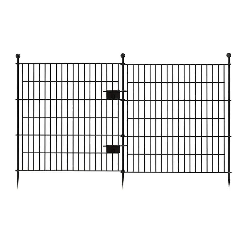 Outdoor 32 in. Tall Metal Wire Garden Fence w/ Gate, 10 Panels No Dig Decorative Rustproof Animal Barrier for Patio Yard price history on PriceWatchPro