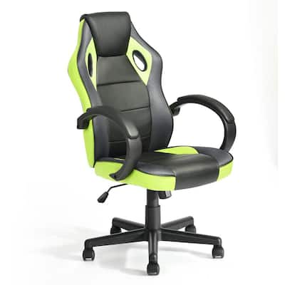 HD-Tunney Green PU Seat Office Computer Gaming Chair Height Adjustment Swivel