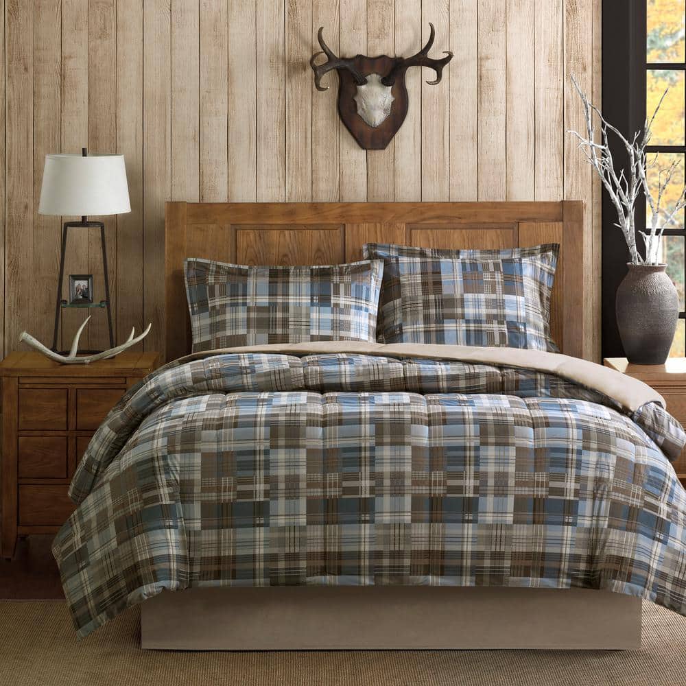 King Brown Microfiber Down Alternative Comforter Set
