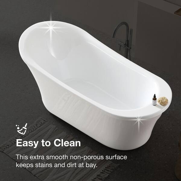 Aiden 70 in. Acrylic Flatbottom Non-Whirlpool Bathtub in White and Faucet Combo in Chrome Aiden 70 in. Acrylic Flatbottom Non-Whirlpool Bathtub in White and Faucet Combo in Chrome