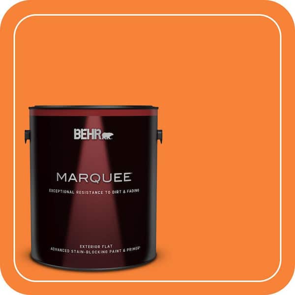 BEHR MARQUEE 1 gal. #230B-6 Orange Burst Flat Exterior Paint & Primer