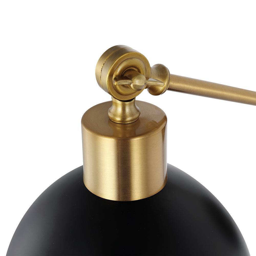 Lisa 18" Black Iron Swing Arm LED Wall Sconce with USB Charging