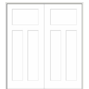 60 in. x 80 in. Smooth Craftsman Both Active Solid Core Primed Molded Composite Double Prehung Interior Door