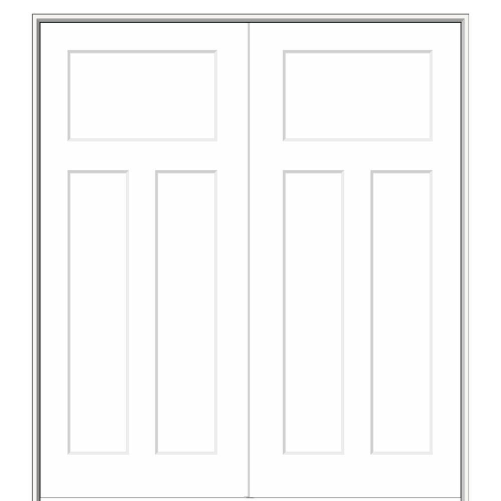 MMI Door 72 in. x 80 in. Smooth Craftsman Both Active Solid Core Primed  Molded Composite Double Prehung Interior Door Z009499BA - The Home Depot