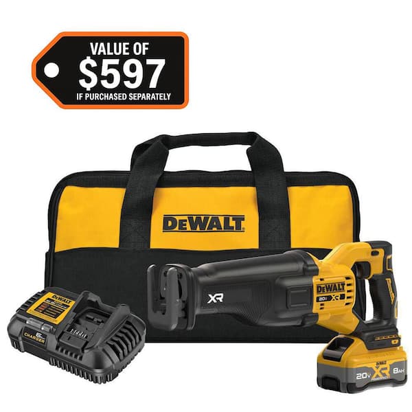 20V XR Lithium-Ion Cordless Reciprocating Saw Kit with 8.0 Ah Battery and Charger