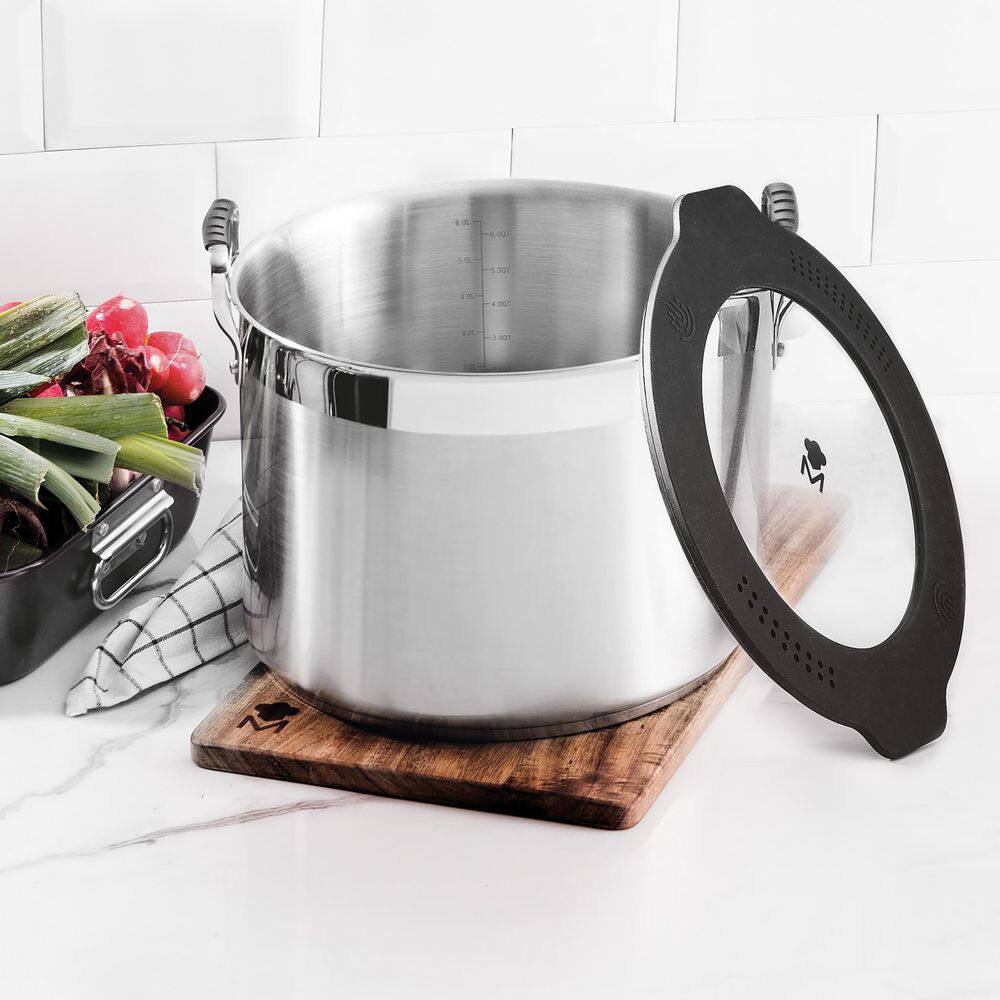 MasterPRO 7.3 Qt Stainless Steel Stock Pot with Glass Lid