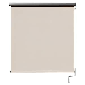 Redondo Cream Cordless Outdoor Patio Roller Shade with Valance 72 in. W x 96 in. L