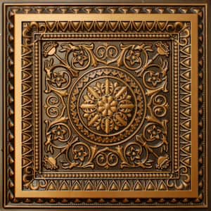 Falkirk Perth Antique Gold 2 ft. x 2 ft. Decorative Victorian Glue Up or Lay In Ceiling Tile (100 sq. ft./case)