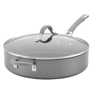 Elementum 5 qt. Hard-Anodized Aluminum Nonstick Saute Pan in Oyster Gray with Glass Lid