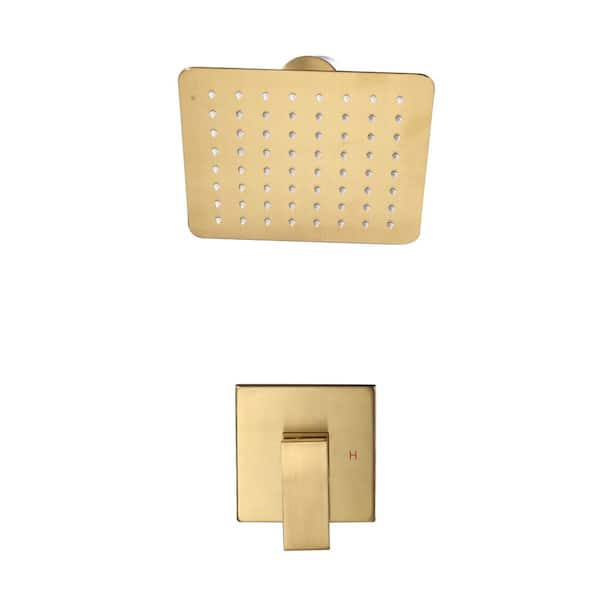 ALEASHA Single Handle 1-Spray Shower Faucet 1.8 GPM with Pressure Balance in Gold (Valve Included)