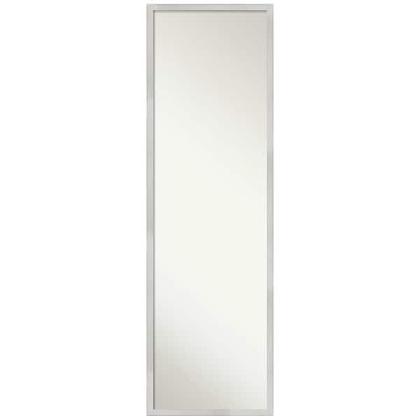 Amanti Art Non-Beveled Svelte Silver 15.5 in. W x 49.5 in. H Full Length Framed On the Door Mirror