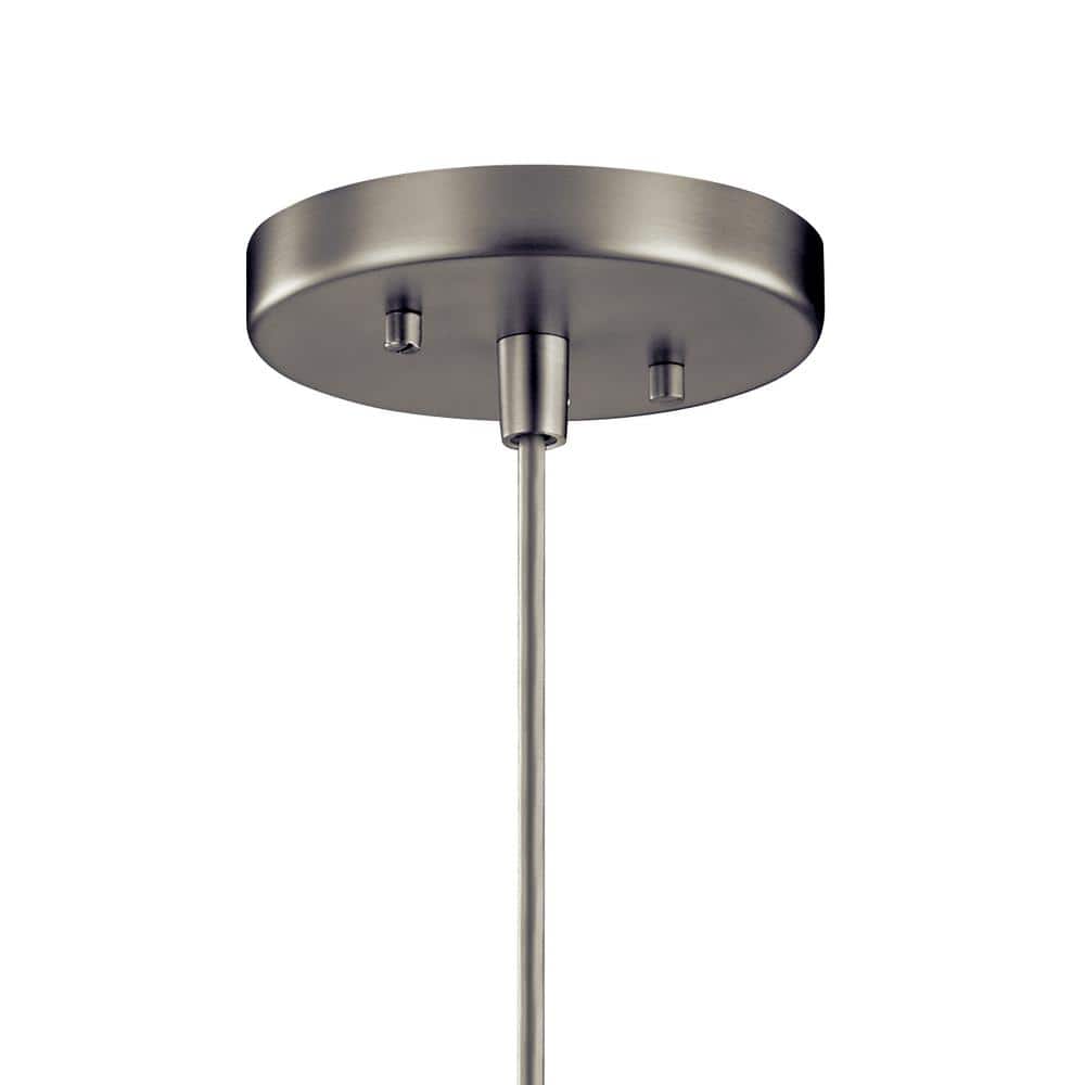Avery 9.75" Brushed Nickel Mini Pendant with Clear Seeded Glass