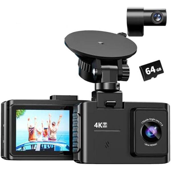 Front And Rear Dash Cam Backup Camera 3-Channel 11, Triple Mirror