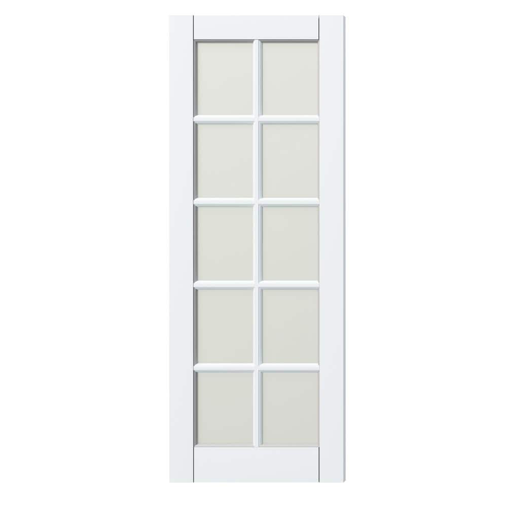 28 in. x 80 in. 10-Lite, White Primed, No Bore, Frosted Glass, Composite MDF Interior Door Slab price history on PriceWatchPro