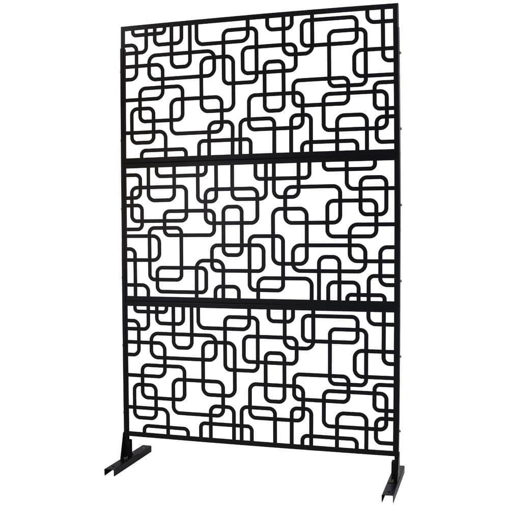 76 in. H x 48 in. W Light Black Steel Outdoor Privacy Fence Screen for Deck Balcony Patio price history on PriceWatchPro