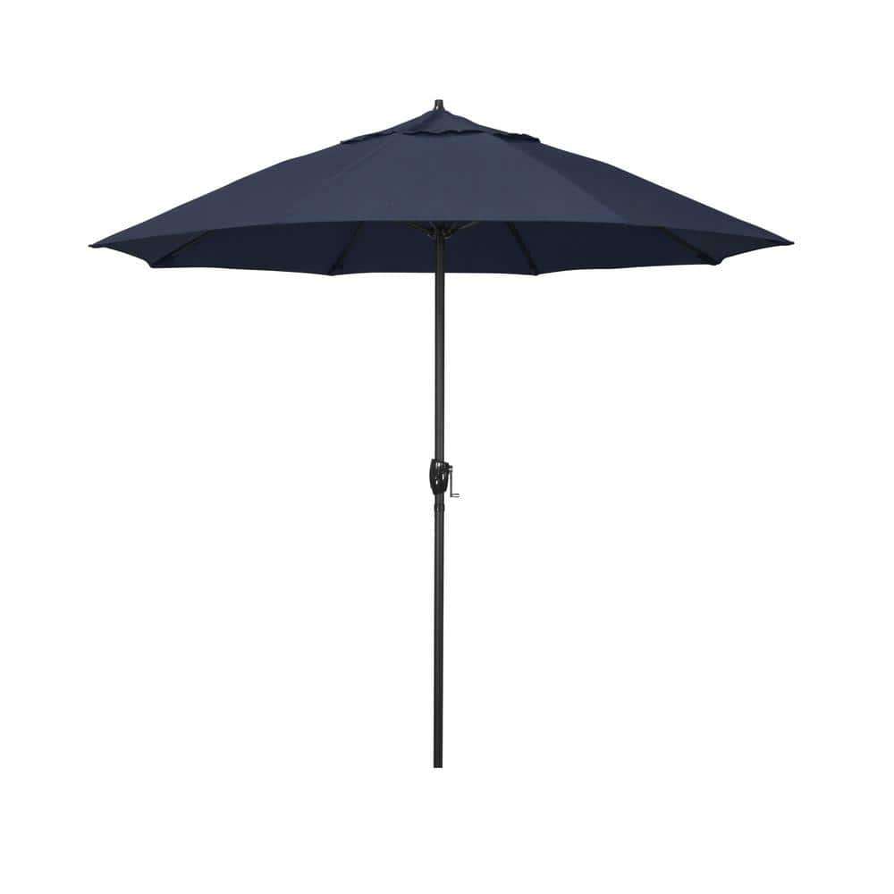 7.5 ft. Black Aluminum Market Patio Umbrella Fiberglass Ribs and Auto Tilt in Spectrum Indigo Sunbrella price history on PriceWatchPro
