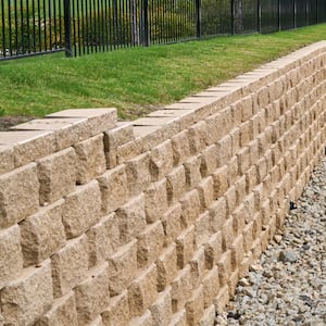 Regal Stone Pro Rock Face 8 in. H x 18 in. W x 12 in. L Buff Concrete Wall Block (36-Pieces/36 sq. Feet/Pallet )