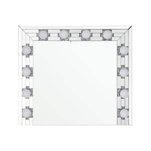 32 in. W x 28 in. H Glass Silver Vanity Mirror