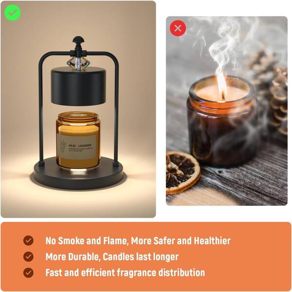 Afoxsos Electric Candle Lamp Warmer with Timer and 2 Bulbs in Black