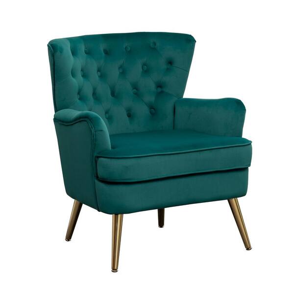 Tatahance Light Green Velvet Fabric Sofa Slipper Arm Chair
