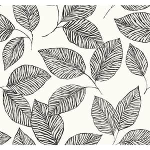 Stylized Foliage White & Black Paper Non - Pasted Paste the Sheet Wet Removable Wallpaper Roll (Cover 60.75 sq. ft.)