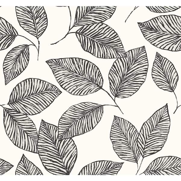 CASA MIA Stylized Foliage White & Black Paper Non - Pasted Paste the ...