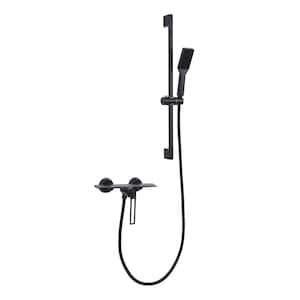 Single Handle 1-Spray Tub and Shower Faucet 2.0 GPM with Liftable Handheld Shower in. Matt Black (Valve Included)