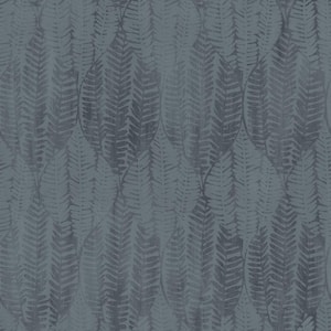 Bazaar Collection Dark Teal Metallic Wasabi Leaf Design Non-WOven Paper Non-Pasted Wallpaper Roll (Covers 57 sq. ft.)