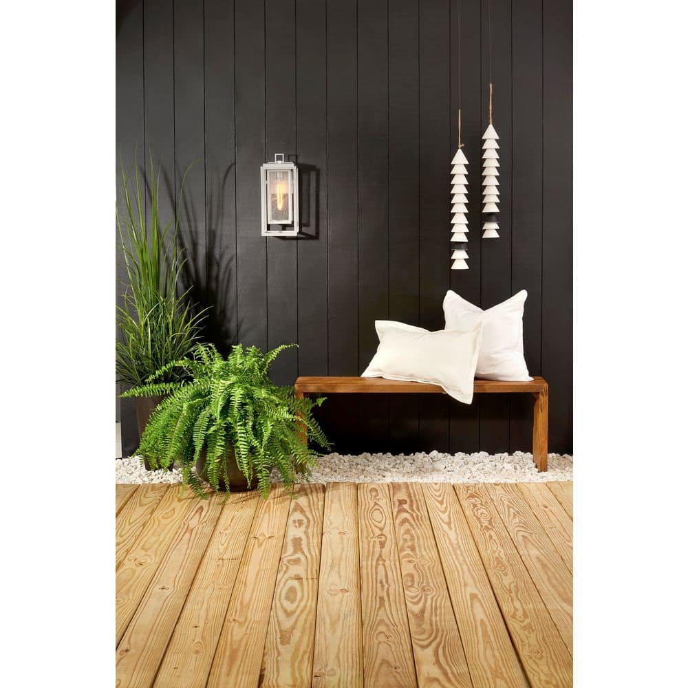 Republic 1-Light Textured White Hardwired Outdoor Wall Lantern Sconce price history on PriceWatchPro