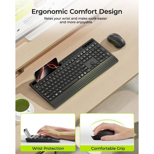 Yichuhaoxi Bluetooth Keyboard and Mouse, Multi-Device Ergonomic
