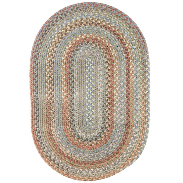 Rhody Rug Greenwich Seaweed Multi 2 ft. x 4 ft. Oval Indoor Braided Area Rug