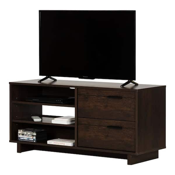 South Shore Fynn 46 in. Brown Oak Particle Board TV Stand 55 in.