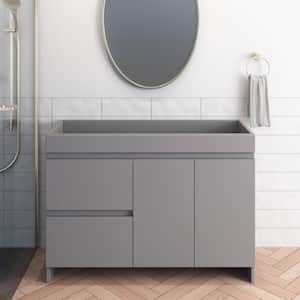 Mace 48 in. W x 18 in. D x 34 in. H Bath Vanity Cabinet without Top in Gray with Left-Side Drawers
