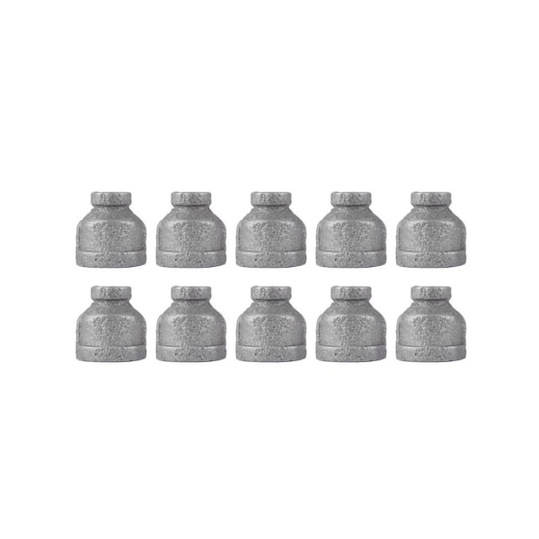 PIPE DECOR 1/2 in. x 1/8 in. Black Iron Reducing Coupling (10-Pack)