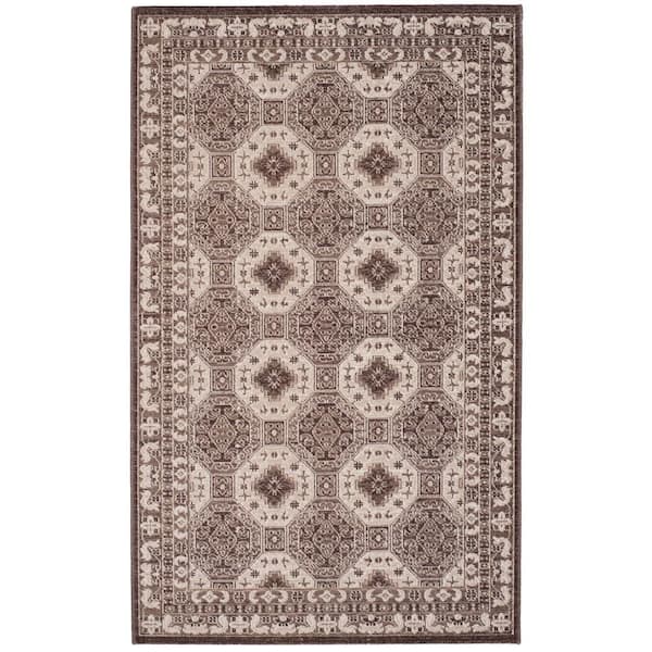SAFAVIEH Artisan Brown/Ivory 3 ft. x 5 ft. Border Geometric Area Rug