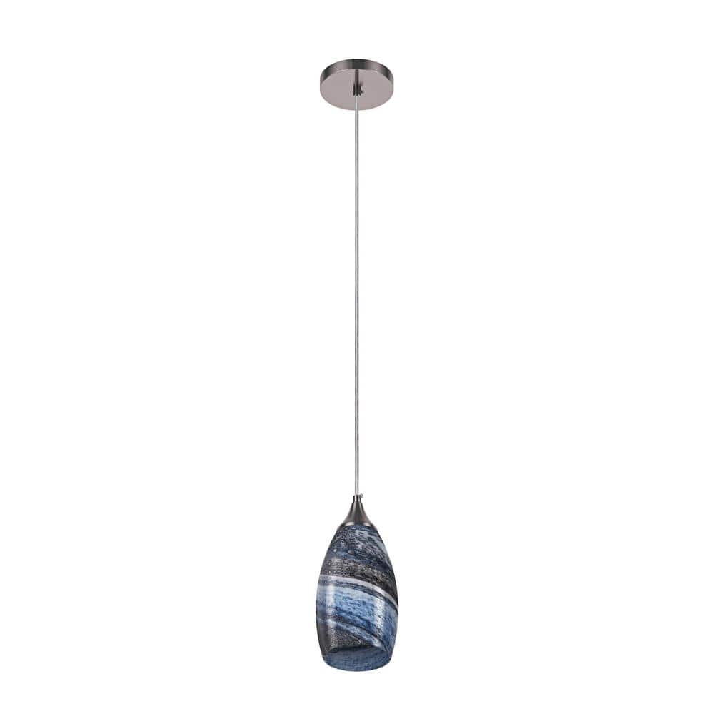 4.9 in. 1-Light Island Adjustable Ceiling Pendant Light with Handcrafted Bl