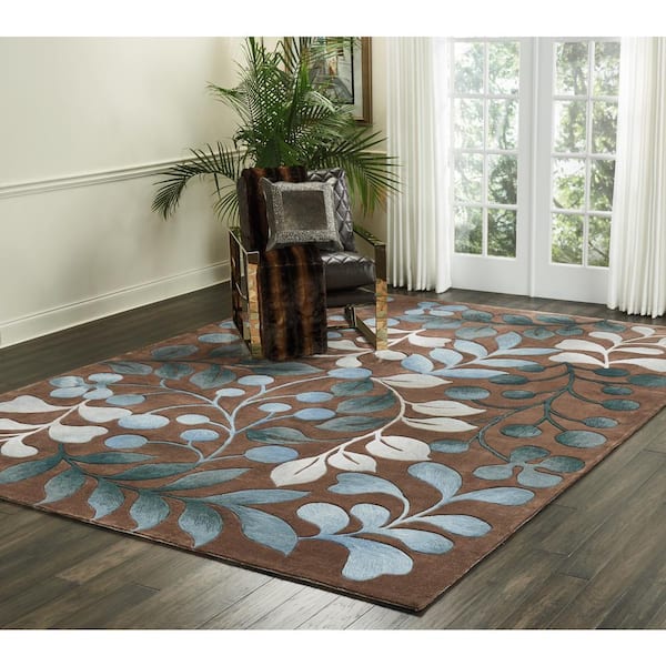 Contour Mocca 8 ft. x 11 ft. Geometric Contemporary Area Rug