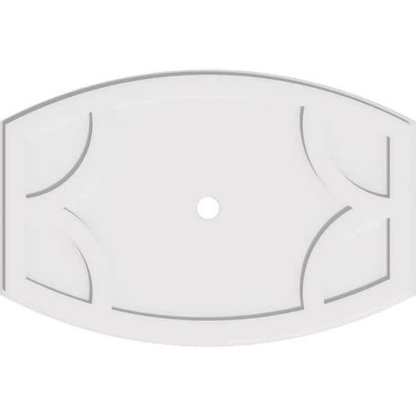 Ekena Millwork 38 in. W x 25-3/8 in. H x 2 in. ID x 1 in. P Kailey Architectural Grade PVC Contemporary Ceiling Medallion