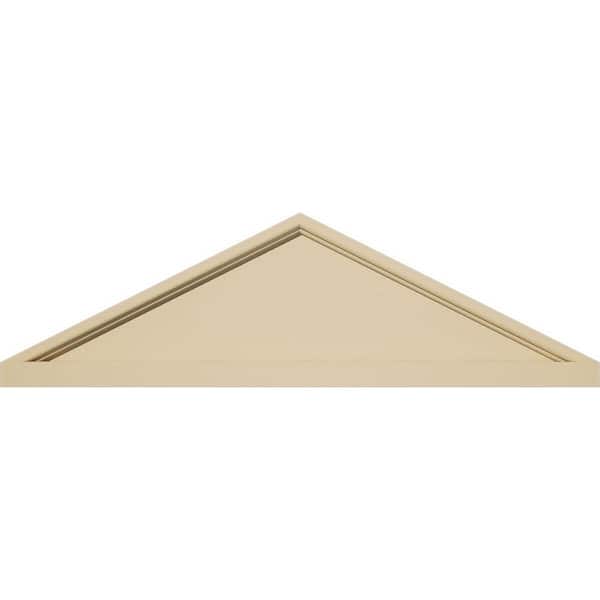 Ekena Millwork 24 in. W x 7 in. H x 2 in. P (Pitch 6/12) Peaked Cap Smooth Signature Urethane Pediment, Primed Tan