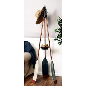 Brown Metal Coastal Coat Rack