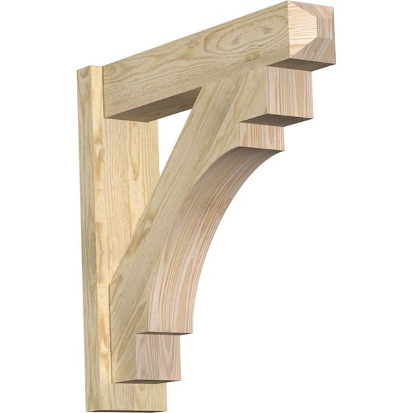 Ekena Millwork 6 in. x 26 in. x 26 in. Douglas Fir Merced Craftsman Rough Sawn Outlooker