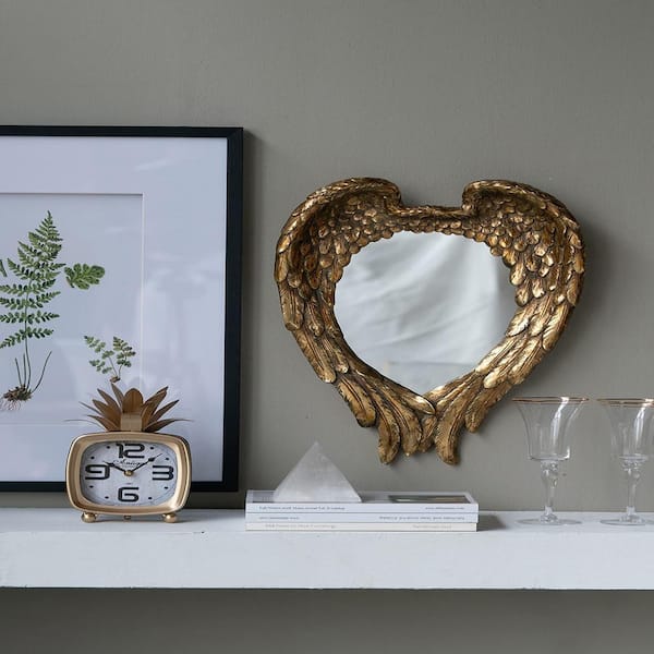 Contemporary 22.4 in. W. x 15.8 in. H Accent Gold Wing Wall